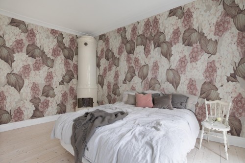 Fototapeta kwiaty hortensji Rebel Walls R18675 Hydrangea Sand Cottage Core