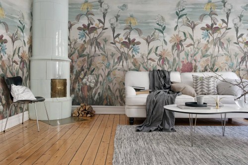 Fototapeta polne kwiaty Rebel Walls R18688 Misty Garden Autumn Cottage Core