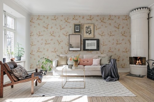 Fototapeta drobne kwiatki Rebel Walls R18713 Grandmother Dress Sand Cottage Core