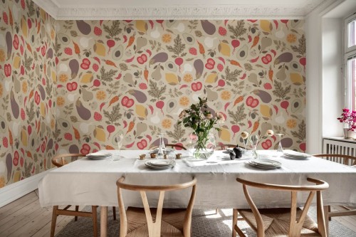 Fototapeta owoce i warzywa Rebel Walls R19577 Eat Your Greens Sand Cottage Core