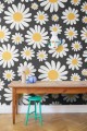 Fototapeta stokrotki retro Rebel Walls R19580 Dashing Daisies Midnight Cottage Core