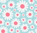 Fototapeta stokrotki retro Rebel Walls R19581 Dashing Daisies Turquoise Cottage Core