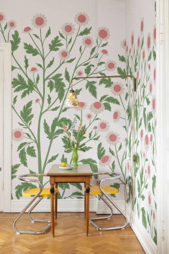 Fototapeta roślinna rumianek Rebel Walls R19583 Chamomile Spring Cottage Core