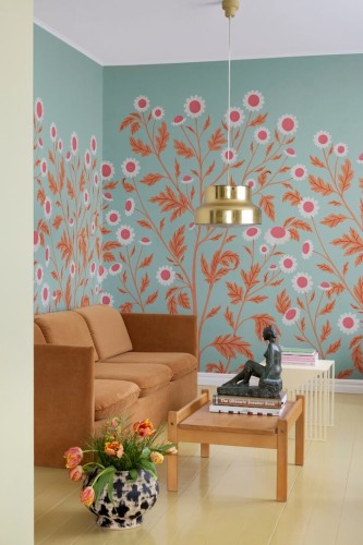 Fototapeta roślinna rumianek Rebel Walls R19584 Chamomile Summer Cottage Core