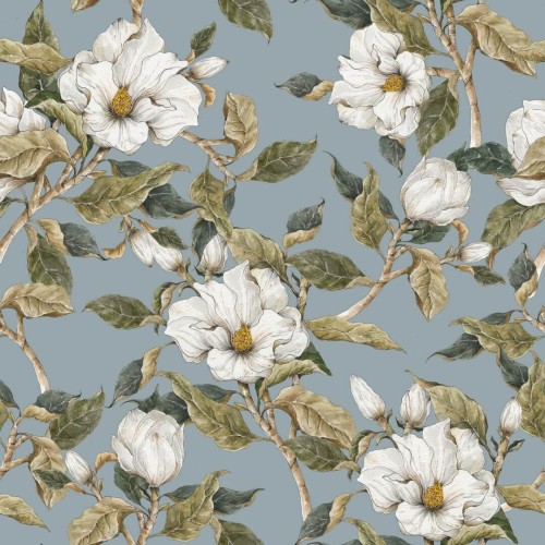 Tapeta Magnolie na niebieskim tle Dekornik DEKO.TAP.055