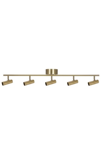 Lampa sufitowa ryflowane reflektorki 493365 Hubble 5 Long Brushed Brass Globen