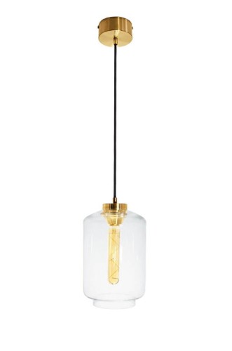 Lampa wisząca pojedyncza Famlight Leyte Transparent Brass