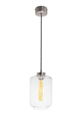 Lampa wisząca pojedyncza Famlight Leyte Transparent Stainless Steel