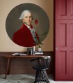 Mural okrągły portret mężczyzny z różą Dots Rose Lover Red 8723 Wallcolors