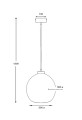 Lampa wisząca szklana kula Famlight Reunion L Inox Stainless Steel