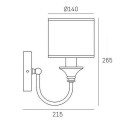 Kinkiet w stylu Hampton W01837CH-BK ABU DHABI Cosmo Light