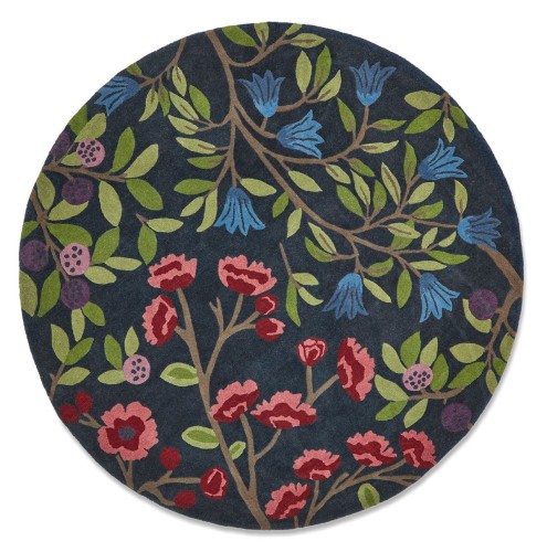 Dywan okrągły roślinny FORAGING INDIGO ROUND 146618 Sanderson