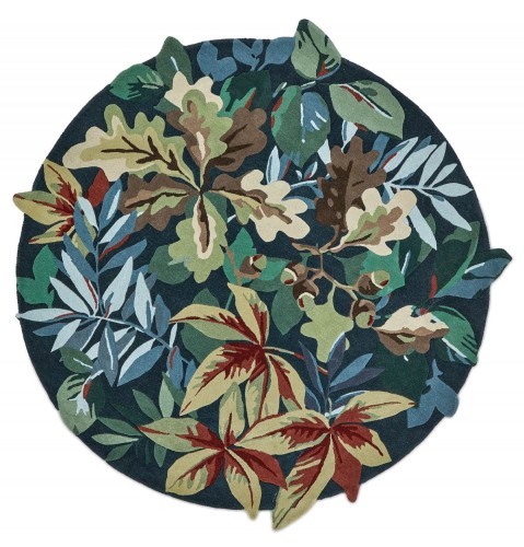 Dywan okrągły leśne liście ROBIN’S WOOD FOREST GREEN ROUND 146508 Sanderson