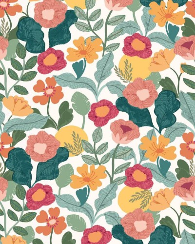 Mural kolorowe kwiaty Caselio PMW 104667605 S Suzy Pimp My Wall