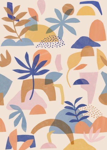 Mural artystyczny geometria i liście Caselio PMW 104736303 M Cutting Game Pimp My Wall