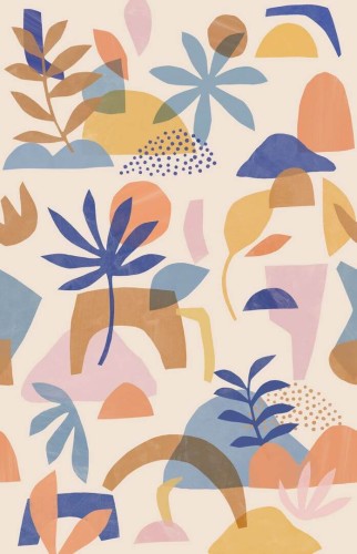 Mural artystyczny geometria i liście Caselio PMW 104736304 L Cutting Game Pimp My Wall