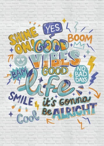 Mural cegła i graffiti Caselio PMW 104786903 M Good Vibes Pimp My Wall