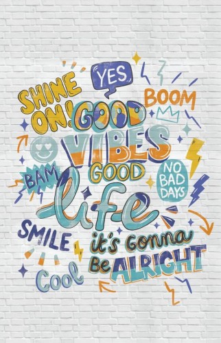 Mural cegła i graffiti Caselio PMW 104786904 L Good Vibes Pimp My Wall