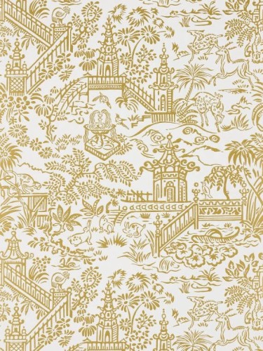 Tapeta klasyczne scenki rodzajowe Pierre Frey FP761002 Les Pagodes Veranda by Caspari