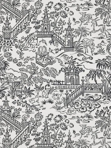 Tapeta klasyczne scenki rodzajowe Pierre Frey FP761004 Les Pagodes Veranda by Caspari