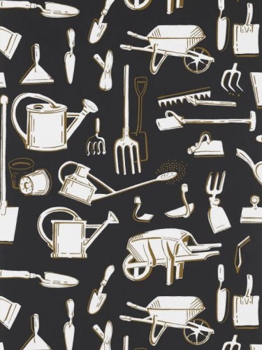 Tapeta narzędzia ogrodowe Pierre Frey FP762004 Les Outils Du Jardinier Veranda by Caspari