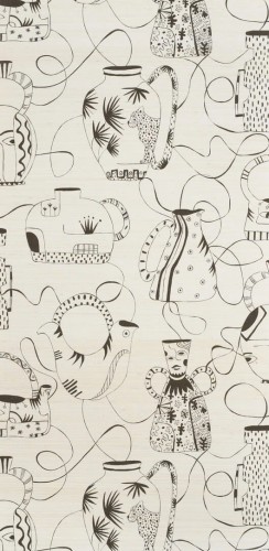 Tapeta wazy i linie naturalna Pierre Frey FP591001 Vases Masques Les Dessins 4