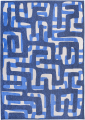 Dywan abstrakcyjny labirynt Louis De Poortere 9336 KUBA ULTRAMARINE