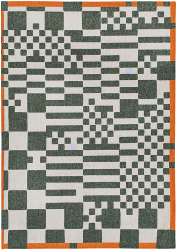 Dywan geometryczny Louis De Poortere 9339 CHESS DEEP GREEN