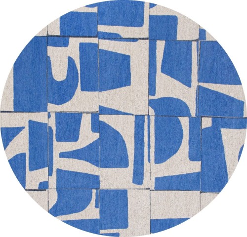 Dywan okrągły geometryczny retro Louis De Poortere 9358 PAPERCUT CAMPANULA ROUND