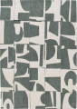 Dywan geometryczny retro Louis De Poortere 9361 PAPERCUT SEA SPRAY