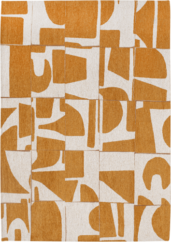 Dywan geometryczny retro Louis De Poortere 9367 PAPERCUT CURRY