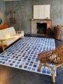 Dywan geometryczny drobne kwadraty Louis De Poortere 9348 COBBLESTONE AMPARO BLUES
