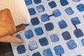 Dywan geometryczny drobne kwadraty Louis De Poortere 9348 COBBLESTONE AMPARO BLUES