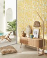 Tapeta liście i paski Casadeco ECHA 89821212 Ramatuelle Echappee Belle