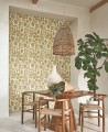 Tapeta liście i paski Casadeco ECHA 89821212 Ramatuelle Echappee Belle