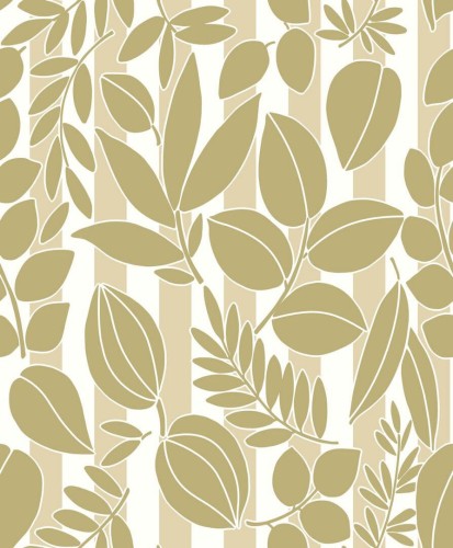 Tapeta liście i paski Casadeco ECHA 89827101 Ramatuelle Echappee Belle