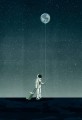Fototapeta astronauta na księżycu Wall&Deco WDWM2401 Walking with the Moon Contemporary 2024
