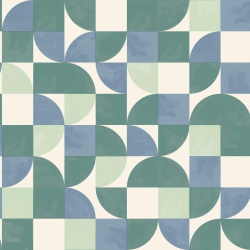 Tapeta geometryczna retro Caselio GNL2 105360690 Happiness Green Life 2