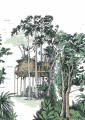 Mural krajobraz lasu z chatką Caselio GNL2 105420403 M The Garden Shed Vert Green Life 2