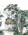 Mural krajobraz lasu z chatką Caselio GNL2 105420405 S The Garden Shed Vert Green Life 2