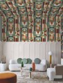 Tapeta geometryczna jak witraż Casamance 76250610 Vitrail Faubourg des Lumieres