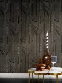Tapeta metaliczne linie Casamance 76282344 Porte Doree Faubourg des Lumieres - 106 cm szer.