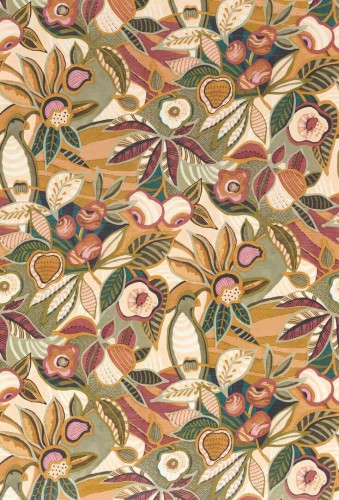 Tapeta rośliny i ptaki Casamance 76300304 Tehuana Casa Azul