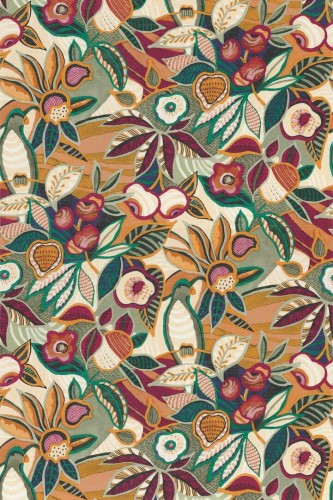 Tapeta rośliny i ptaki Casamance 76300406 Tehuana Casa Azul