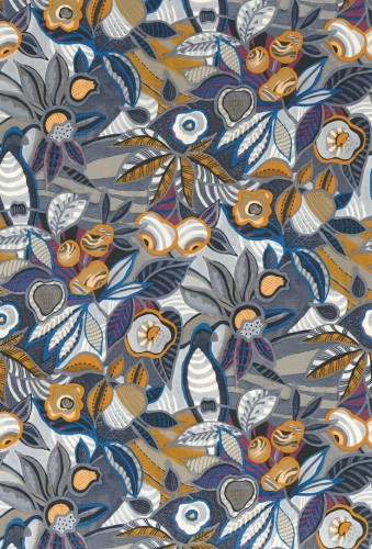 Tapeta rośliny i ptaki Casamance 76300508 Tehuana Casa Azul