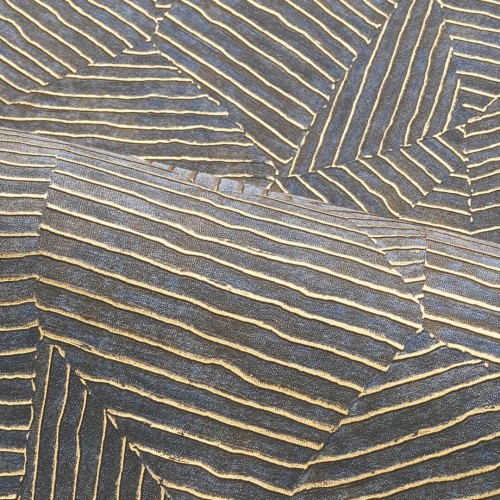 Tapeta metaliczna geometryczna / liście Casamance 76543874 Lore Nature Precieuse – Textures