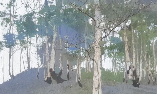 Fototapeta artystyczny las Wonderwall Lorien 35062303