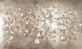 Fototapeta botaniczna drzewa i ptaki Wonderwall Primavera 35030904