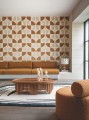 Tapeta geometryczna welur z sizalem Casamance 71370104 Hikari