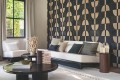 Tapeta geometryczna welur z sizalem Casamance 71370323 Hikari
